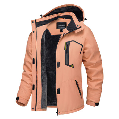 TACVASEN Jachetă de schi snowboard pentru femei, la modă de iarnă, polară termică, impermeabilă, pește, ocazional, jachetă de ploaie, haină, parka