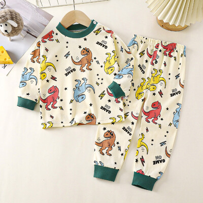 Noi copii Băieți Fete Seturi de pijamale cu mânecă lungă Tricou drăguț Topuri cu pantaloni Seturi de îmbrăcăminte pentru dormit pentru copii Crăciun Fericit