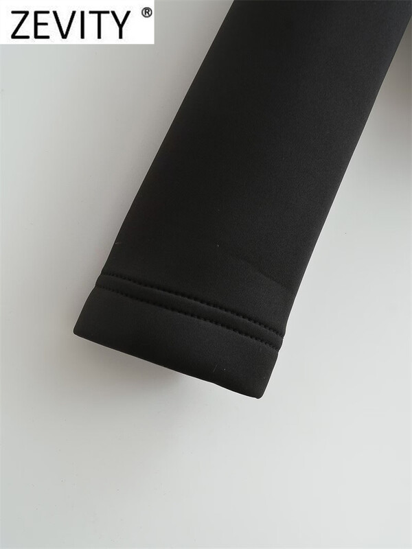 ZEVITY pentru femei, la modă, cu guler în picioare, cu mânecă lungă, patchwork, din bumbac matlasat.