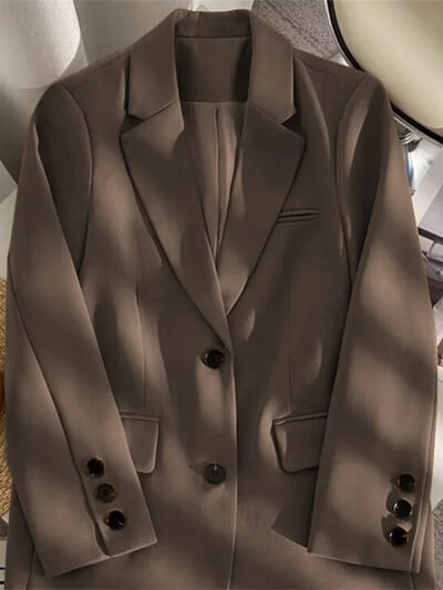 Ženska jakna Novo u korejskoj modi Gornji dio malog odijela Smeđe odijelo Kaput Odjeća Široka ravna temperamentna uska jakna za žene