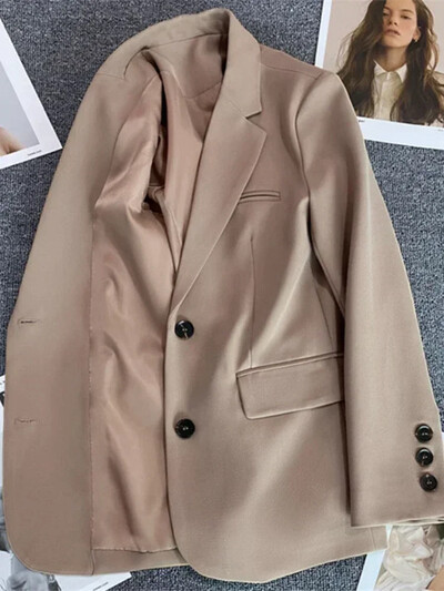 Ženska jakna Novo u korejskoj modi Gornji dio malog odijela Smeđe odijelo Kaput Odjeća Široka ravna temperamentna uska jakna za žene