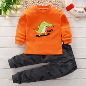 Lenjerie de noapte de toamnă Pijamale pentru fete băieți cu mâneci lungi topuri + pantaloni costume modă acasă îmbrăcăminte pentru copii costum de somn pentru copii