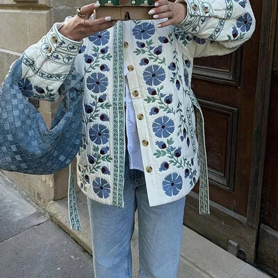 Κομψά καπιτονέ μπουφάν Lady Slim O-neck με μανίκι φανάρι με επένδυση με ζώνη Γυναικείο παλτό 2024 Φθινόπωρο Χειμώνας Γυναικεία Ρούχα