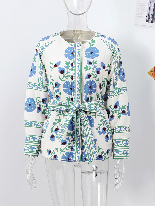 Κομψά καπιτονέ μπουφάν Lady Slim O-neck με μανίκι φανάρι με επένδυση με ζώνη Γυναικείο παλτό 2024 Φθινόπωρο Χειμώνας Γυναικεία Ρούχα