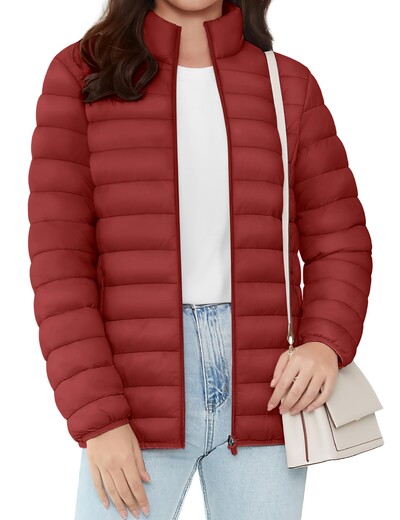 TACVASEN pufer jakna s punim patentnim zatvaračem Ženska zimska lagana prošivena topla kaputi Ležerna vjetrovka Oversize Outwear Outdoor