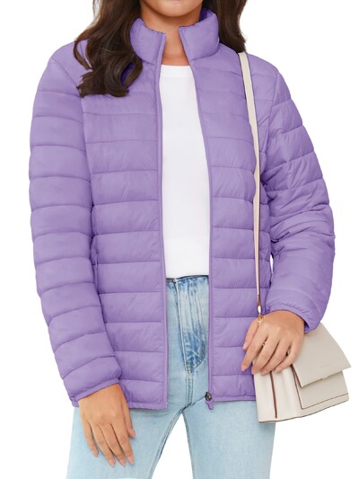 TACVASEN pufer jakna s punim patentnim zatvaračem Ženska zimska lagana prošivena topla kaputi Ležerna vjetrovka Oversize Outwear Outdoor