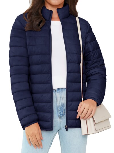 TACVASEN pufer jakna s punim patentnim zatvaračem Ženska zimska lagana prošivena topla kaputi Ležerna vjetrovka Oversize Outwear Outdoor