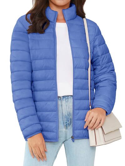 TACVASEN pufer jakna s punim patentnim zatvaračem Ženska zimska lagana prošivena topla kaputi Ležerna vjetrovka Oversize Outwear Outdoor