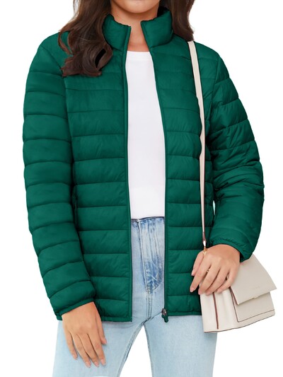 TACVASEN pufer jakna s punim patentnim zatvaračem Ženska zimska lagana prošivena topla kaputi Ležerna vjetrovka Oversize Outwear Outdoor