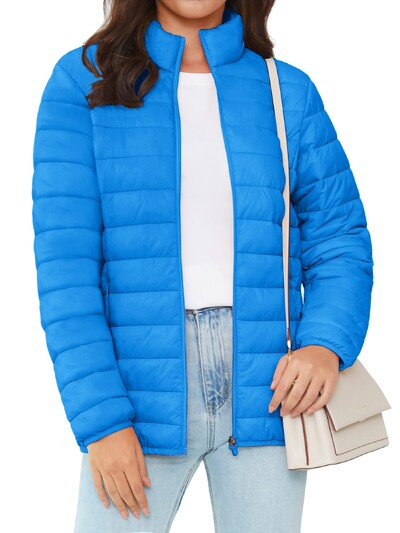 TACVASEN pufer jakna s punim patentnim zatvaračem Ženska zimska lagana prošivena topla kaputi Ležerna vjetrovka Oversize Outwear Outdoor