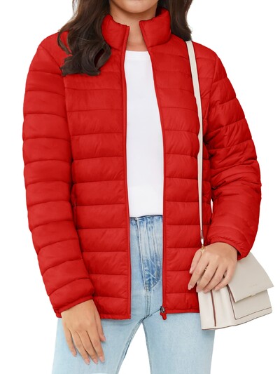 TACVASEN pufer jakna s punim patentnim zatvaračem Ženska zimska lagana prošivena topla kaputi Ležerna vjetrovka Oversize Outwear Outdoor
