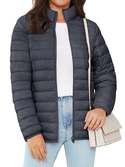 TACVASEN pufer jakna s punim patentnim zatvaračem Ženska zimska lagana prošivena topla kaputi Ležerna vjetrovka Oversize Outwear Outdoor