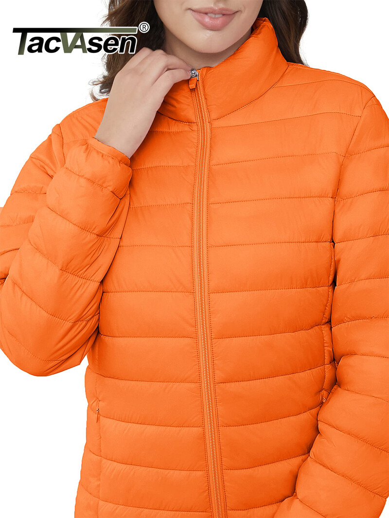 TACVASEN pufer jakna s punim patentnim zatvaračem Ženska zimska lagana prošivena topla kaputi Ležerna vjetrovka Oversize Outwear Outdoor
