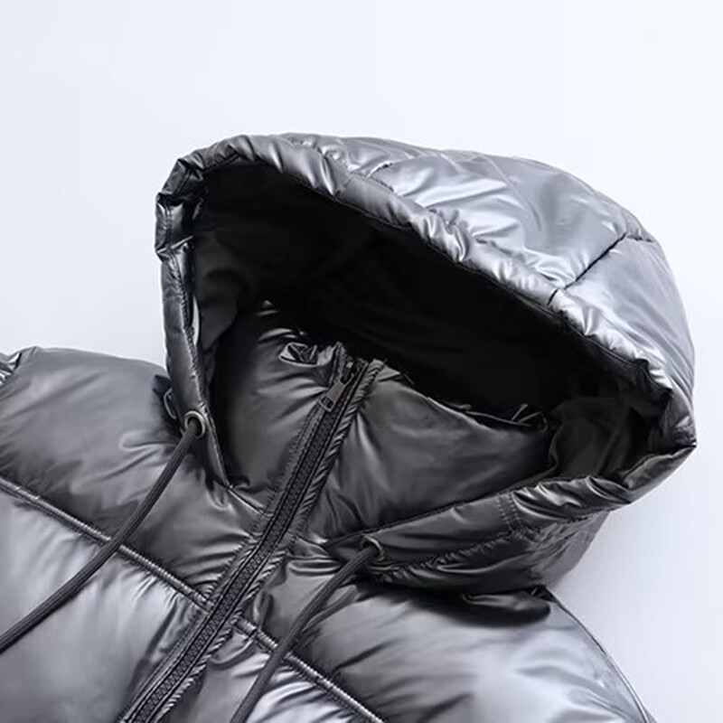 Ženska zimska hladna jakna Promocija Ženska elegantna anorak pamučna jakna s kapuljačom Topla parka Kaput Ženska crno-bijela odjeća