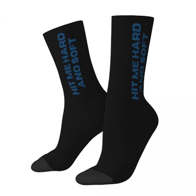 Billies Hit Me Hard and Soft Socks Ανδρικές Γυναικείες Πολυεστερικές Αστείες Happy Eilishs Κάλτσες Καινοτομία Άνοιξη Καλοκαίρι Φθινόπωρο Χειμερινές κάλτσες Δώρα