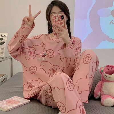 Νέο γυναικείο κοστούμι σπιτικής πιτζάμες Γυναικεία ανοιξιάτικα και φθινοπωρινά μοντέλα Μακρυμάνικα φθινοπωρινά και χειμερινά ενδύματα σπιτιού Μεγάλο φαρδύ κοστούμι