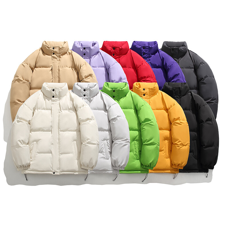 Jachete de iarnă 2024, parka pentru femei, paltoane calde îngroșate, ocazional, jachete cu guler stand, culoare solidă pentru femei, îmbrăcăminte din puf, jachete