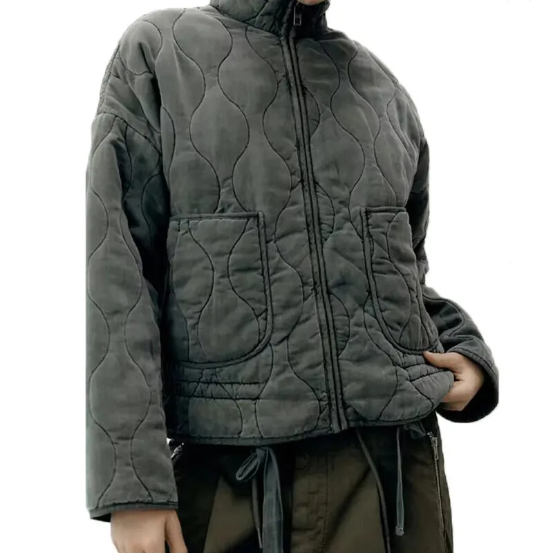 Žieminės striukės Moteriški paltai Šilti viršutiniai drabužiai su kišenėmis Laisva moteriška striukė Vintažinė madinga Viršutiniai drabužiai Moteris Parkas Paltas