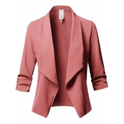 Femei Blazer Jachete Femei Costume Retro Palton Feminino OL Blazere Îmbrăcăminte exterioară Plus Size Cardigan scurt scurt, Mărime Plus