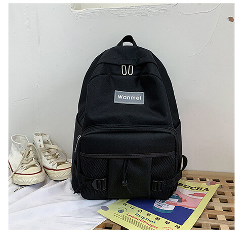 2024 m. pavasario nauja korėjietiško stiliaus nailono mokyklinė rankinė paprasta ir madinga vyriška ir moteriška kuprinė su tinkleline kišene