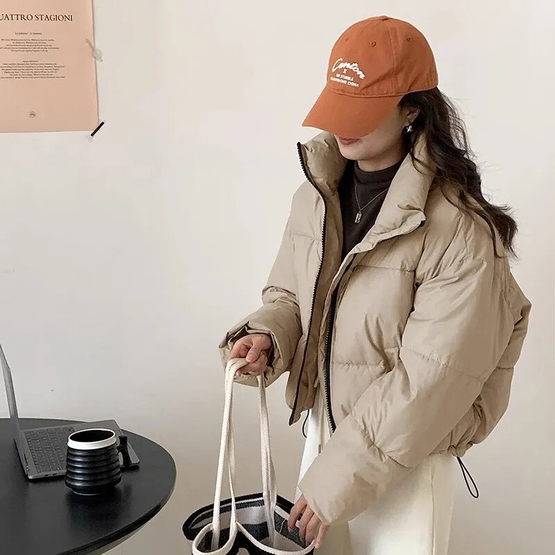 2024-es új női tömör bő pufferkabát, téli koreai elegáns, túlméretezett, vastagított meleg parkok női kabát, párnázott Ja