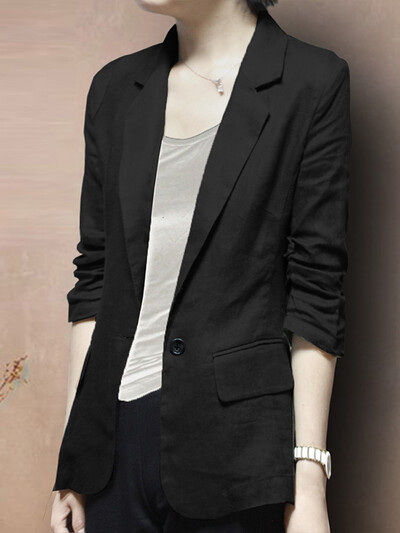 ZANZEA Γυναικείο Γυναικείο γιακά με πέτο που ξεπερνά τις γυναίκες Μόδα μονόχρωμο σακάκι Casual Loose μακρυμάνικα κοστούμια 2024 Φθινοπωρινά μασίφ λεπτά παλτό