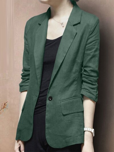 ZANZEA Γυναικείο Γυναικείο γιακά με πέτο που ξεπερνά τις γυναίκες Μόδα μονόχρωμο σακάκι Casual Loose μακρυμάνικα κοστούμια 2024 Φθινοπωρινά μασίφ λεπτά παλτό