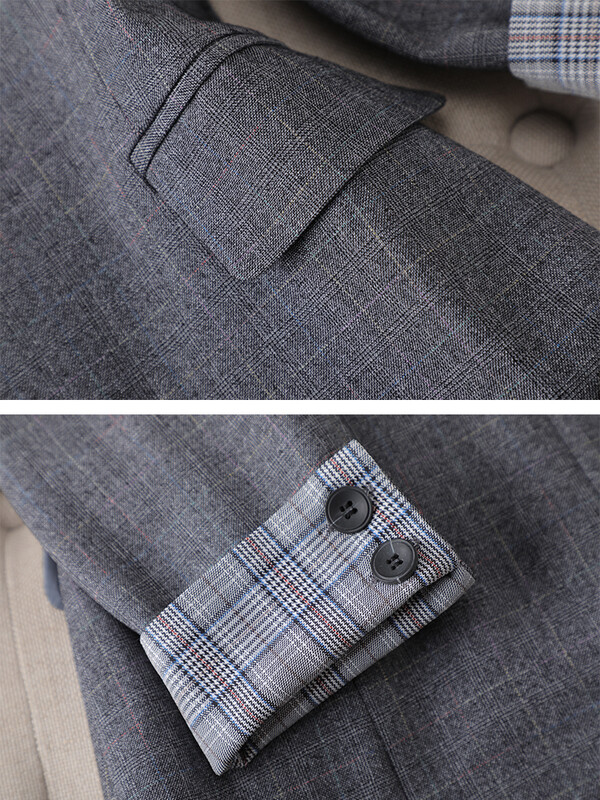 Női hosszú ujjú blézerkabát szürke fekete női női egygombos üzleti munkaruha kabát