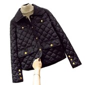 Rudens žiemos trumpa medvilninė striukė, moteriška 2024 m. Nauja mada, laisvas laisvas šiltas pūkinis paltas grynos spalvos temperamento viršutiniai drabužiai, moteriški