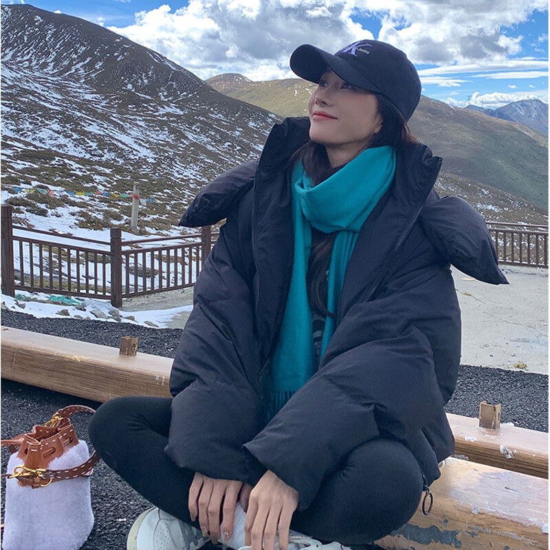 Žltá páperová bunda pre ženy, čierny kabát s kapucňou, módny americký streetwear, štýl Y2K, kačacie páperové pierko, dámske zimné krátke oblečenie