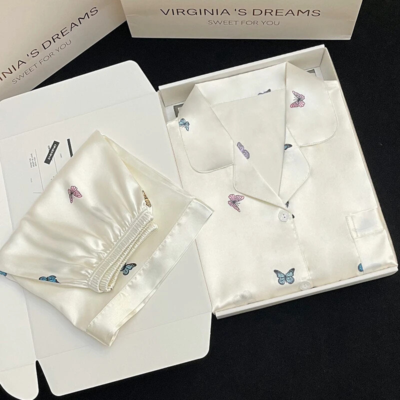 Stil Ins Elegant, fluturi colorați, pijamale pentru femei, la modă, la modă