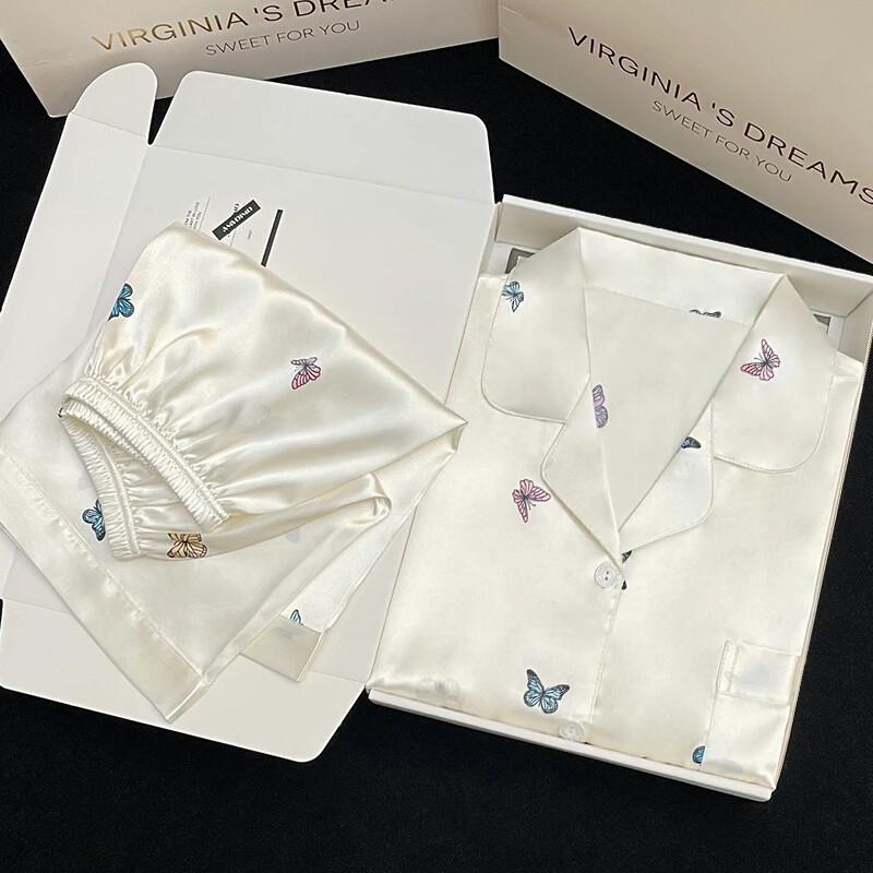 Stil Ins Elegant, fluturi colorați, pijamale pentru femei, la modă, la modă