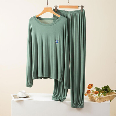 Naujo stiliaus moteriškas medvilninis laisvalaikio kostiumas ilgomis rankovėmis, korėjietiškos devynių taškų kelnės, dviejų dalių kostiumas namų priežiūrai, pižamų rinkiniai, miego marškinėliai