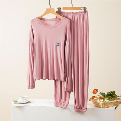 Naujo stiliaus moteriškas medvilninis laisvalaikio kostiumas ilgomis rankovėmis, korėjietiškos devynių taškų kelnės, dviejų dalių kostiumas namų priežiūrai, pižamų rinkiniai, miego marškinėliai