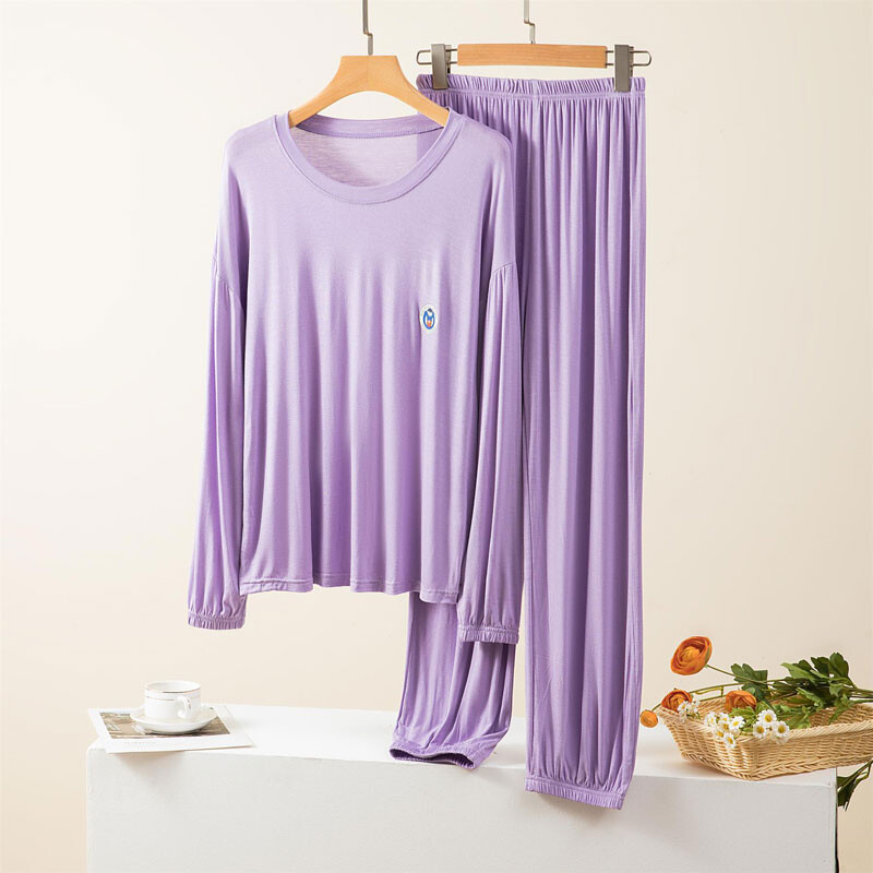 Naujo stiliaus moteriškas medvilninis laisvalaikio kostiumas ilgomis rankovėmis, korėjietiškos devynių taškų kelnės, dviejų dalių kostiumas namų priežiūrai, pižamų rinkiniai, miego marškinėliai