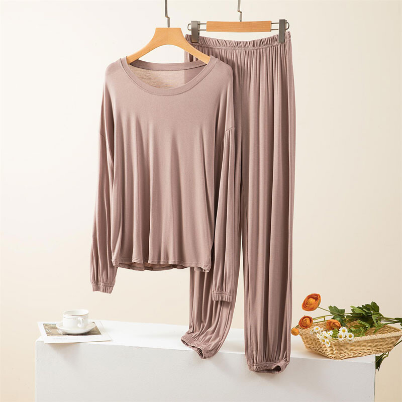 Naujo stiliaus moteriškas medvilninis laisvalaikio kostiumas ilgomis rankovėmis, korėjietiškos devynių taškų kelnės, dviejų dalių kostiumas namų priežiūrai, pižamų rinkiniai, miego marškinėliai