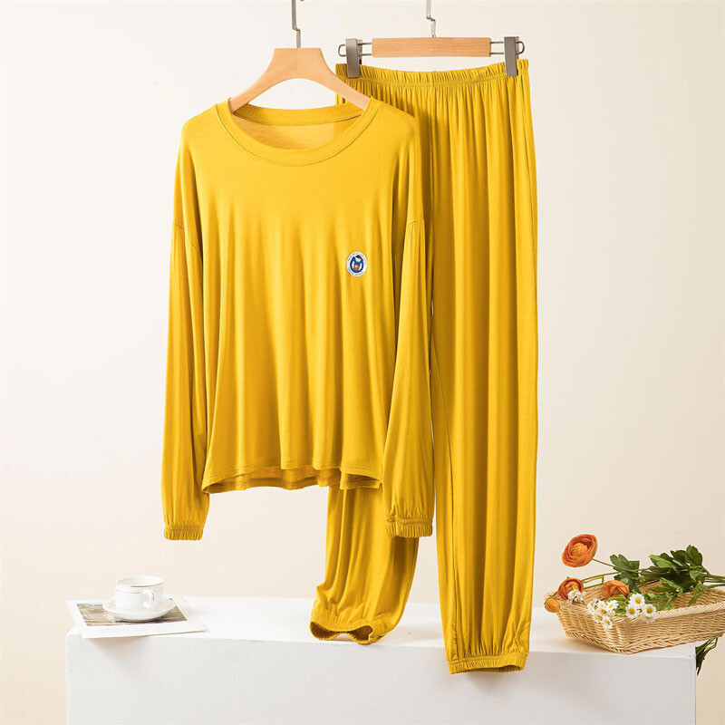 Naujo stiliaus moteriškas medvilninis laisvalaikio kostiumas ilgomis rankovėmis, korėjietiškos devynių taškų kelnės, dviejų dalių kostiumas namų priežiūrai, pižamų rinkiniai, miego marškinėliai