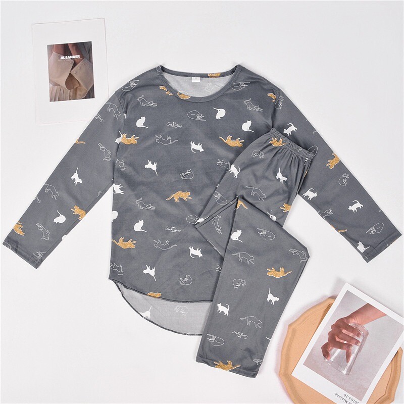 Нови дамски пижами Костюм за домашно облекло Дамски пролетни и есенни модели с дълги ръкави Есенно и зимно домашно облекло Широк размер широк костюм