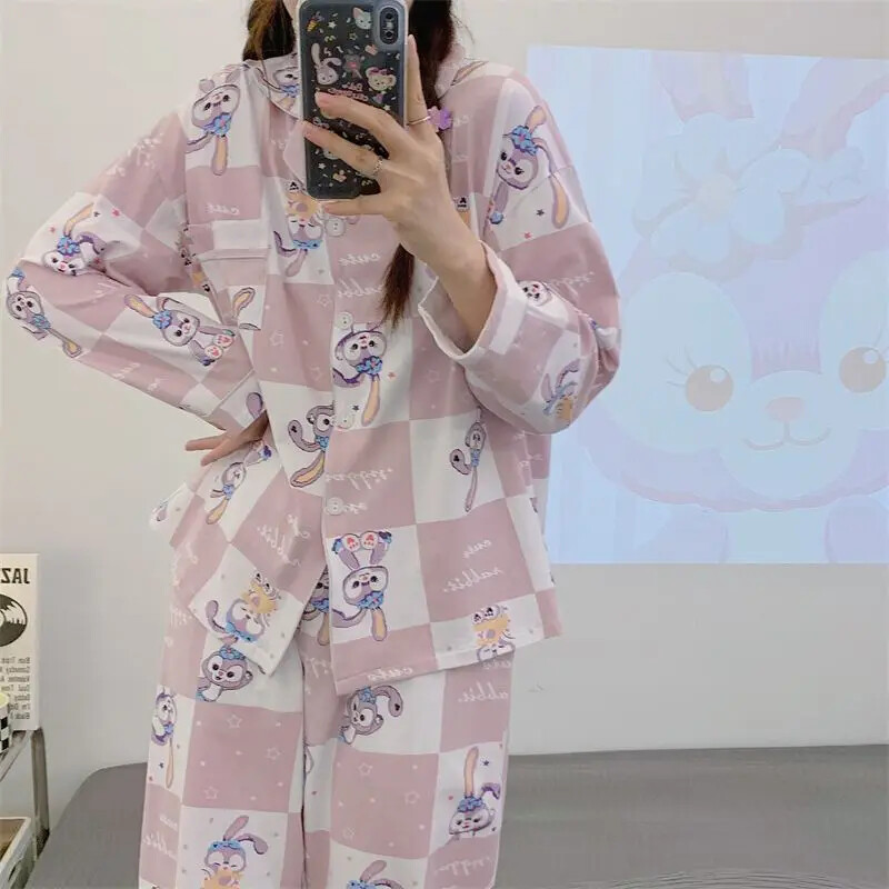 i star Dailu πιτζάμες φθινόπωρο νέο μακρυμάνικο παντελόνι casual σετ δύο τεμαχίων χαριτωμένο cartoon σαλονάκια Disney γυναικείες πιτζάμες