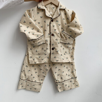 2024 Új gyerekek fiúk lányok pizsama szettek Rajzfilmmintás hosszú ujjú aranyos póló felsők nadrággal Kisgyermek baba őszi alvóruhák