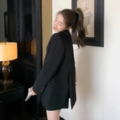 Dámske jarné a jesenné minimalistické voľné sako, nové módne nadrozmerné, luxusné, jednoradové, dámske kórejské sako