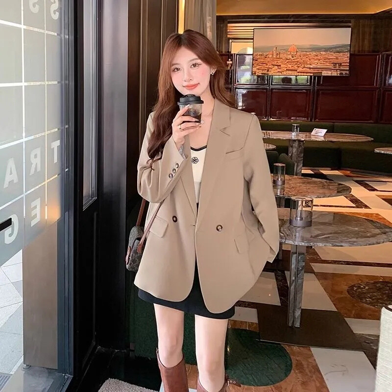 Dámske jarné a jesenné minimalistické voľné sako, nové módne nadrozmerné, luxusné, jednoradové, dámske kórejské sako