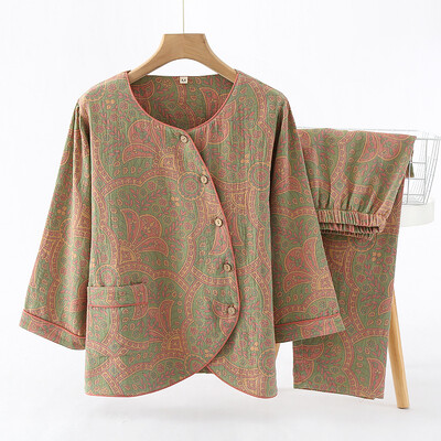 Pijamale pentru femei 2 piese ținute pijamale pijamale 100% bumbac haine acasă 2024 primăvară toamnă costum nou set de lenjerie de noapte