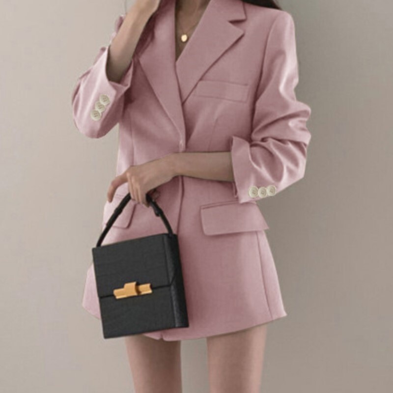 Dámske sako s dlhým rukávom, jarná jeseň, elegantný jednofarebný kabát, ležérne sako s dlhým rukávom, sako pre kanceláriu, jar a jeseň 2023