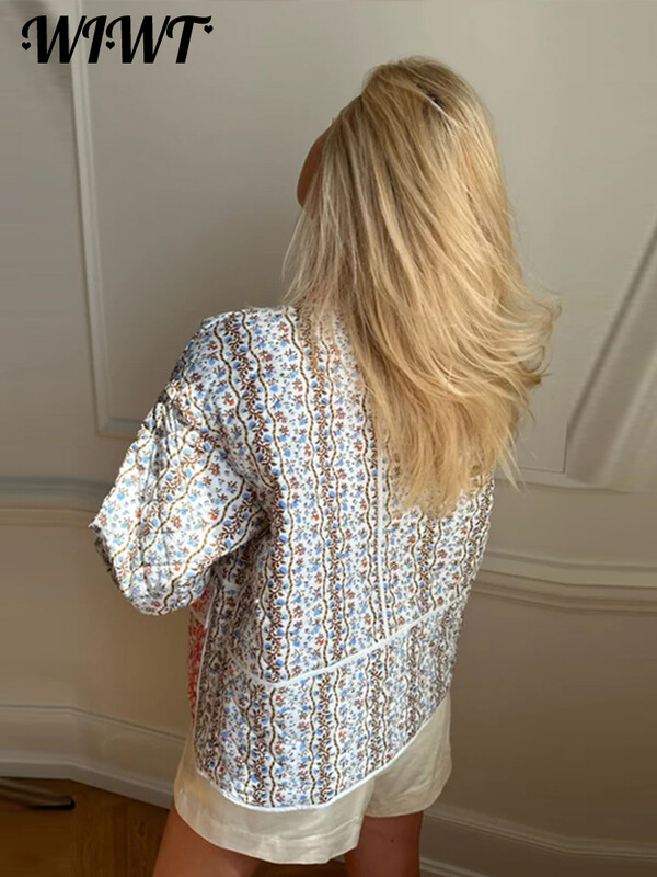 Mantouri matlasate cu imprimeu mozaic, femei, largi, cu gâtul O, jachetă cu un singur piept, cu buzunar, 2024, toamnă iarnă, noua damă, topuri casual