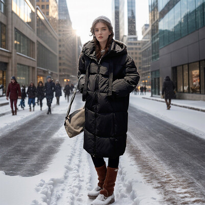 Dámske zimné elegantné bavlnené parky s kapucňou a zipsom, voľné a teplé, s kapucňou a vreckom, ležérne, nafúknuté a elegantné, pre ženy