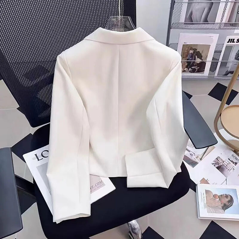 Divatos, kétsoros blézer dzseki, női, 2024. ősz, új koreai, vágott blézer, alkalmi, hosszú ujjú öltöny, női