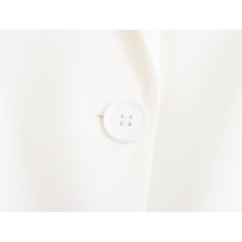 „Aoaiiys“ balti švarkai moteriški paltai su vienu mygtuku ilgomis rankovėmis kišenės rudens žiemos švarkai Naujos pagrindinės mados elegantiškos striukės