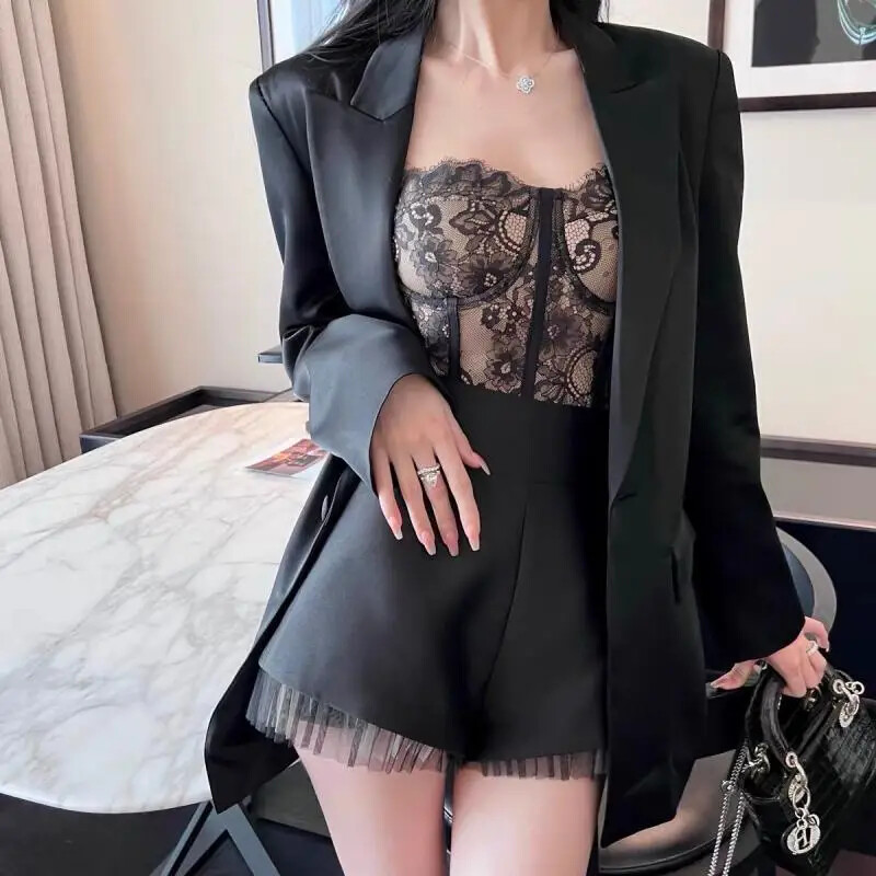 Kiváló minőségű fehér kis öltöny dzseki nőknek 2024 tavaszi új acetát sag szatén divatos öltöny társasági női ruhákhoz