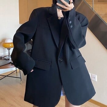 Oversize Luxury Black Blazer Γυναικείο Ανοιξιάτικο φθινοπωρινό παλτό High-end, χαλαρά, casual μακρυμάνικα σχέδια Κοστούμια Chic Blazer Mujer New